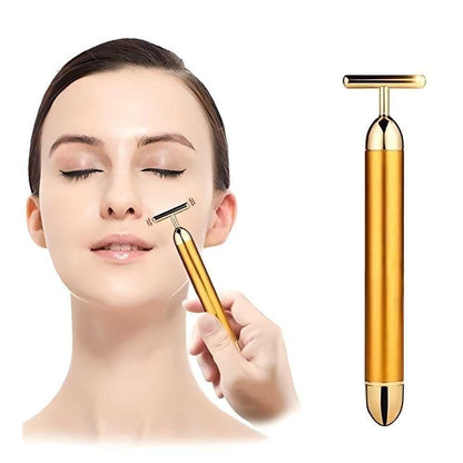 24K Gold Energy Beauty Bar – Electric Facial Massage Roller