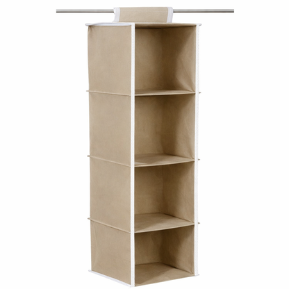 Hanging Cloth Wardrobe Organizer – 4 Shelves Storage Unit
